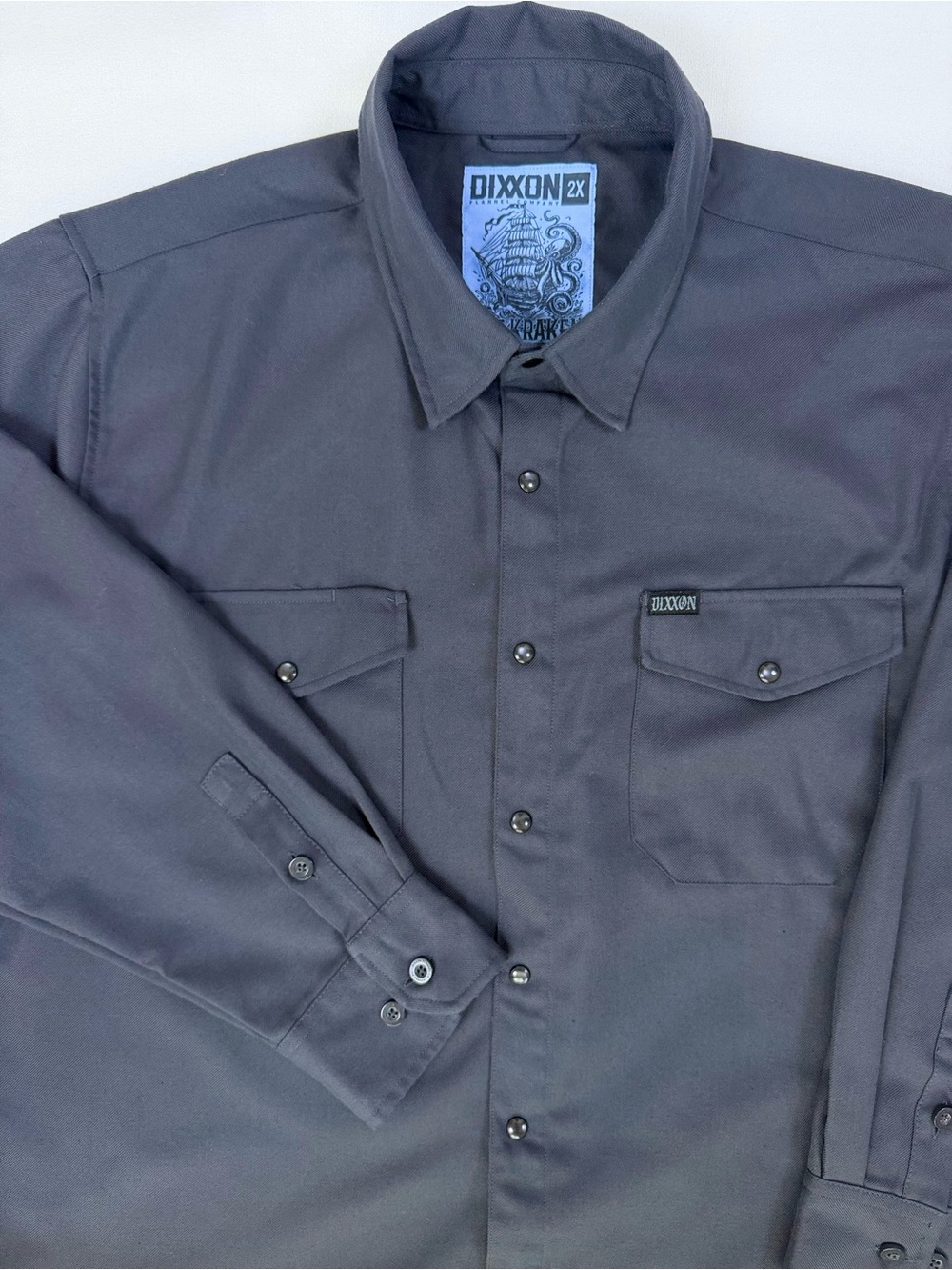 Dixxon Kraken Heritage Men’s Gray Snap Front Shirt